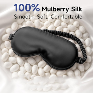 Máscaras de Ojos de Seda de Morera 100% Personalizadas, Suaves y de Alta Calidad, Color Negro, Bloquean la Luz, para un Sueño Profundo - Product Image 3