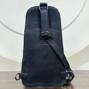 Bolsa de Pecho de Cuero Vacuno con Diseño Moderno y Estampado a Cuadros, Bolso Bandolera Unisex Elegante, Mochila Cruzada, Bolsos de Viaje - Product Image 5