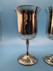 Wine Serving Classic Metal Cups Set Of 2 Durable Handmade Stainless Steel Bell Shape <b>Goblets</b> For Wedding - Product Image 5