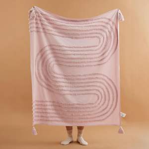 Manta Decorativa Tejida 100% Algodón con Diseño Tufted – Manta Boho Texturizada Hecha a Mano para Sofá, Textil para el Hogar Personalizado OEM - Product Image 3