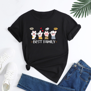 Camisetas de Punto Transpirables de Algodón Puro para Mujer, Marca 2025, con Lindo Logotipo de Gato, Corte Ajustado, Estilo Casual, Decoración con Parches - Product Image 2