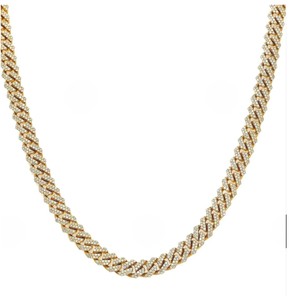 7MM 20" Hip Hop Miami Cuban Necklace Gold Plated 925 Silver Cuban Link <b>Chain</b> Moissanite <b>Iced</b> Men's Fine Jewelry GRA Certified - Product Image 1