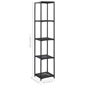 Estante de almacenamiento de ratán polivinílico negro 11,8 "x 11,8" x 59,1" - Product Image 5
