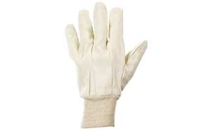 Gants de travail en toile de coton pour hommes de qualité supérieure avec manchette tricotée à pouce volanté, couleur naturelle, usage général, sécurité pour le soudage - Product Image 3