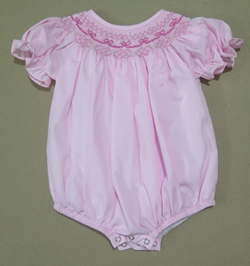 Collection Bébé et Tout-Petit Rose Nœud Papillon Style Doux, Respirante, Écologique, Smocked, Polyester/Coton - Product Image 4