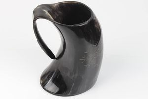 Genuine Buffalo Horn Drinking Mug Handcrafted Viking Horn Mug Natural Horn <b>Beer</b> Cup Medieval Tavern Mug Gift - Product Image 2