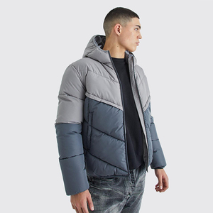 Design Your Own Panel Design <b>Jacket</b> Waterproof Breathable Puffer <b>Jacket</b> <b>Long</b> Sleeve Two Pockets Full Zipper Front Casual <b>Men's</b> - Product Image 2