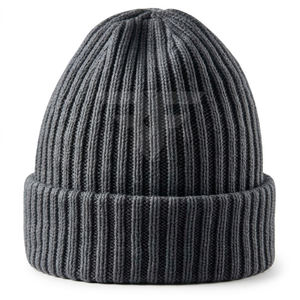 Chapeau d'hiver pour homme en laine mélangée de qualité supérieure, tricoté côtelé, plissé, couleur personnalisée, avec étiquette privée - Product Image 1