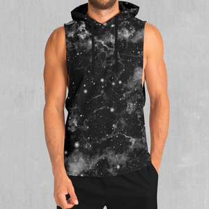 Sweat à capuche pour homme avec imprimé galaxie cosmique, noir, respirant, doux au toucher, sans manches, avec design personnalisé, service OEM ODM de la plus haute qualité 2026 - Product Image 1