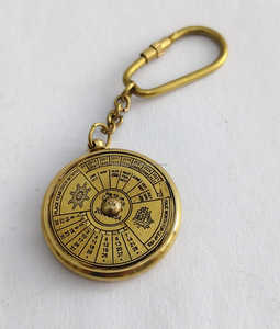 Mini boussole en laiton, porte-clés vintage, nautique, légère, faite à la main, personnalisable, boussole de poche, mousqueton, portable, pour l'extérieur - Product Image 2