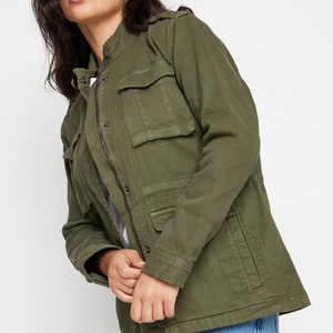 Best Quality <b>Women</b> Cargo Style Denim <b>Jacket</b> With Big Pockets Outwear Winter Fashion Warm Jeans <b>Jackets</b> - Product Image 4