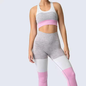 Ensemble de yoga 3 pièces pour femmes 2024, pantalon de yoga respirant sans couture en spandex/nylon avec taille élastique pour le fitness et le yoga - Product Image 2