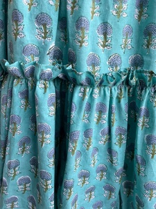 เดรสลำลองผู้หญิง ผ้าฝ้าย 100% คอรูปหัวใจ แต่งพู่และปักลาย ยาวแบบแม็กซี่ สำหรับฤดูร้อน สไตล์อินเดีย - Product Image 2