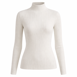 Suéter de Cuello Alto Acordonado Informal de Punto Personalizado al por Mayor para Mujer - 100% Algodón, Proveedor OEM y Fabricante Directo de Fábrica - Product Image 1