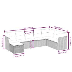 Conjunto de Sofás Modulares Grandes de Ratán Sintético Gris para Jardín con Estructura de Acero, Muebles Modernos para Exteriores - Product Image 4