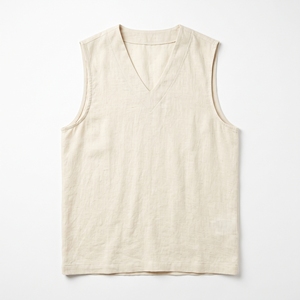 Men's Summer <b>Linen</b> <b>Vest</b> <b>Top</b> Breathable Casual Sleeveless <b>Top</b> OEM ODM Wholesale Factory Private Label Low MOQ - Product Image 2