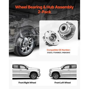 2 Pezzi Cuscinetto Mozzo Ruota Anteriore Premium Plus per SUV 4 Porte Volkswagen Beetle Coas, Compatibile con Audi Q3 e Volkswagen 2018 - Product Image 3