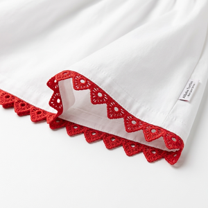 Ribete de encaje GPO de guipur rojo de 10 mm al por mayor, rollo de 20 metros para bordes de lehenga, decoración de costura con borlas, personalizable, de lujo, tradicional - Product Image 2