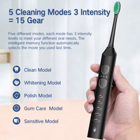 Cepillo de Dientes Eléctrico Sónico, 5 Modos, Diseño IPX7, Pantalla LED, Cerdas de Nailon Suaves, Carga USB, Ecológico, Limpieza Profunda, Cuidado Bucal