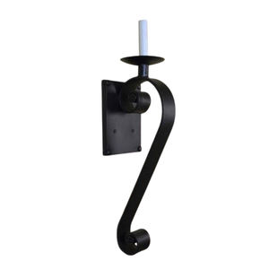 Portavelas de hierro para montar en la pared, acabado negro, diseño moderno para decoración del hogar, apliques de pared negros hechos a mano - Product Image 1