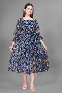 Salwar Kameez de Verano Bilum Design, Estilo Bollywood, Estampado Tribal Aborigen de India y Pakistán, Manga Abullonada, Holgado, Talla Grande para Mujer - Product Image 2