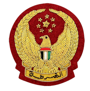 Premium Quality Best Design Custom Hand Made Embroidery Bullion Wire <b>Badges</b> High Quality <b>Badges</b> OEM Service - Product Image 1