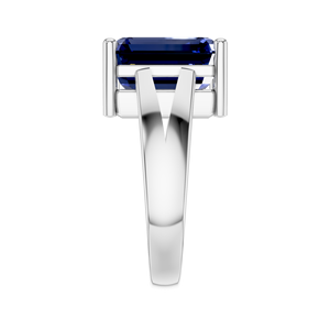 Design classique moderne Bague en argent sterling 925 en or blanc avec saphir naturel pierre précieuse pour fiançailles - Product Image 2