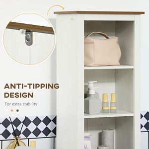 Armadietto bagno alto bianco casale con porta regolabile 15.5x11.75x63 mobili in stile fattoria - Product Image 6