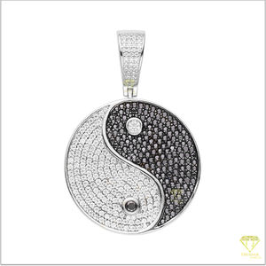 Colgante con símbolo helado VVS Lab Grown Diamond Chapado en oro blanco 925 Sterling Silver Unisex Hip Hop Jewelry - Product Image 4