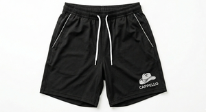 Shorts de randonnée décontractés pour hommes en polyester à séchage rapide, respirants, avec taille élastique et cordon de serrage, motif graphique, logo personnalisé OEM - Product Image 3