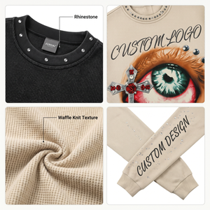 Custom Acid Wash Front Men's T-<b>Shirt</b> Heavyweight 100% Cotton Thermal Oversized Streetwear Graphic Tee Anti-Pilling Rhinestone - Product Image 4