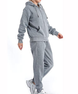 <b>Women</b> Solid <b>Purple</b> Hooded <b>Tracksuit</b> Set Full Sleeve Zipper Casual Sweatshirt Pants 100 Cotton Spring Breathable Eco-Friendly - Product Image 6