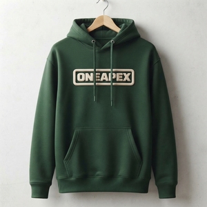 Sudadera con Capucha Verde Oscuro Personalizada para Hombre, Sudadera con Capucha con Logotipo 3D en Relieve, Ropa Casual de Calle, Moda OEM ODM al por Mayor - Product Image 4