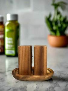 ชุดเครื่องปรุงรสไม้รักษ์โลกสำหรับใส่เกลือและพริกไทย ใช้ซ้ำได้ เหมาะสำหรับโรงแรม ร้านอาหาร และธุรกิจจัดเลี้ยง - Product Image 5