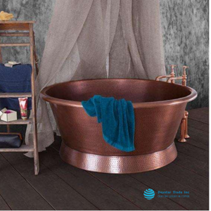 Bañera de Cobre Multifuncional de Diseño Texturizado Martillado, Hecha a Mano, Ecológica, Duradera y de Lujo, Marca Daystar Trade Antique - Product Image 1