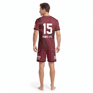 Fabrication de maillots de football pour hommes, ensemble haut et short pour adultes, 100% polyester, vêtements de sport, design sublimé - Product Image 2