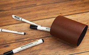Porte-stylos en cuir, porte-crayons marron, porte-stylos élégant pour bureau, organisateur de papeterie - Product Image 4