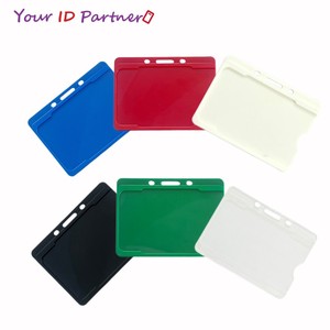 Economy Assorted Color Horizontal Open Face ABS <b>ID</b> Badge <b>Holder</b> Card Sleeve - Product Image 3