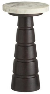 Table d'appoint de luxe de designer avec plateau rond et base en métal sur piétement, mobilier contemporain - Product Image 3