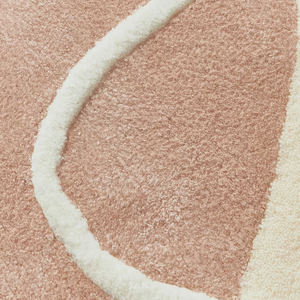 Tapis en laine tufté à la main, motif abstrait lait pêche, style moderne, inspiration mid-century, tapis rectangulaire fait main pour salon - Product Image 5