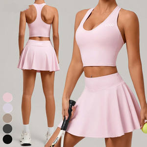 Nouvel ensemble de vêtements de sport haute élasticité à séchage rapide pour le pickleball, respirant, avec mini-jupe de golf et de tennis, et vêtements de yoga à taille élastique - Product Image 4