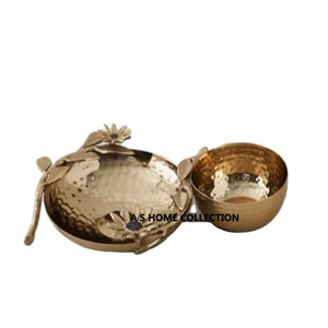 Meilleure qualité cuivre plaqué fleur design Home Hotel Dinnerware Chip & Dip Dish bol - Product Image 1