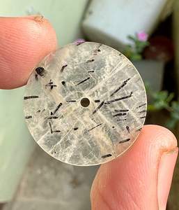 Esfera de Reloj de Piedra Natural de Rutilo Negro de 28.50 mm de Diámetro y 1 mm de Grosor, Esfera de Piedra Hecha a Mano para Relojes de Lujo - Product Image 2