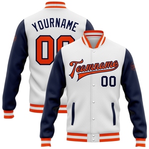 Wholesale Direct OMMIZ INDUSTRY Custom Brown <b>Red</b>-Bomber Full-Snap Varsity Letterman Two Tone <b>Jacket</b> - Product Image 5