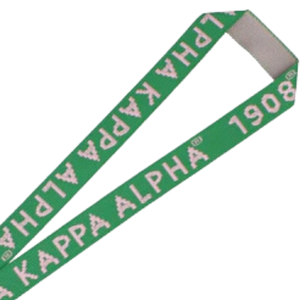 AKA Sorority Lanyard Stylish Pink & Green Canvas Badge Clip with 1908 Embroidery Alpha Kappa Alpha ID <b>Holder</b> Neck Strap - Product Image 4