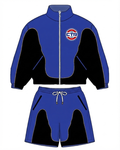 Mens Satin Tracksuit Set Sublimation Print <b>Zip</b> <b>Up</b> <b>Jacket</b> and Shorts Breathable Polyester Spring Streetwear - Product Image 1