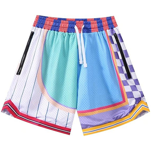 Nouvel uniforme de basket-ball sublimé noir, style vintage, short de basket-ball en maille pour femmes et hommes - Product Image 4