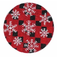 Nouvelle Arrivée - Napperon de Table Élégant en Perles de Verre, Assiette de Présentation Antidérapante en Perles de Verre, Décorative et Durable, pour la Maison