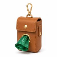 Pochette de luxe en cuir PU pour distributeur de sacs à déjections canines avec crochet métallique, porte-sacs à crottes de chien personnalisé
