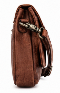 Gravs Vintage Genuine <b>Leather</b> Bohemian Fashion Lady Messenger Crossbody <b>Bag</b> Women <b>Soft</b> Shoulder Single Adjustable Strap Button - Product Image 2